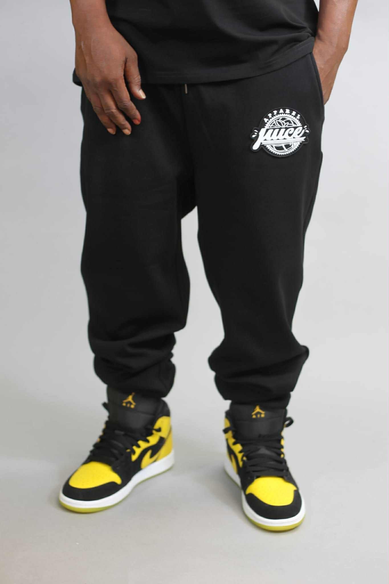 BLACK EMBROIDERY PATCH JUICE CASUAL TRACK PANT