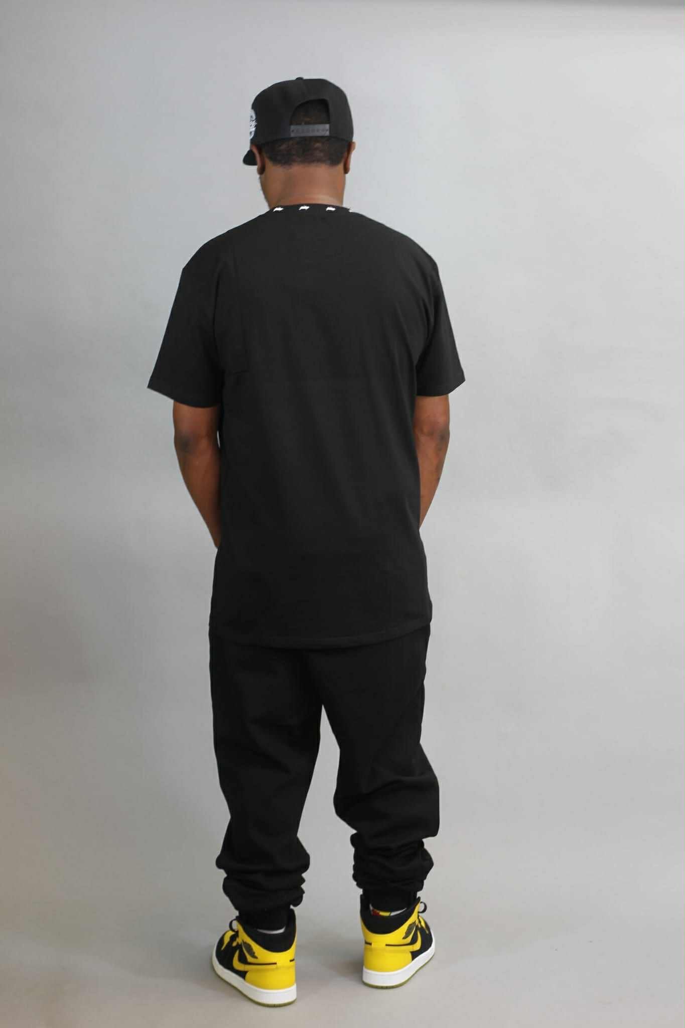 BLACK EMBROIDERY PATCH JUICE CASUAL TRACK PANT
